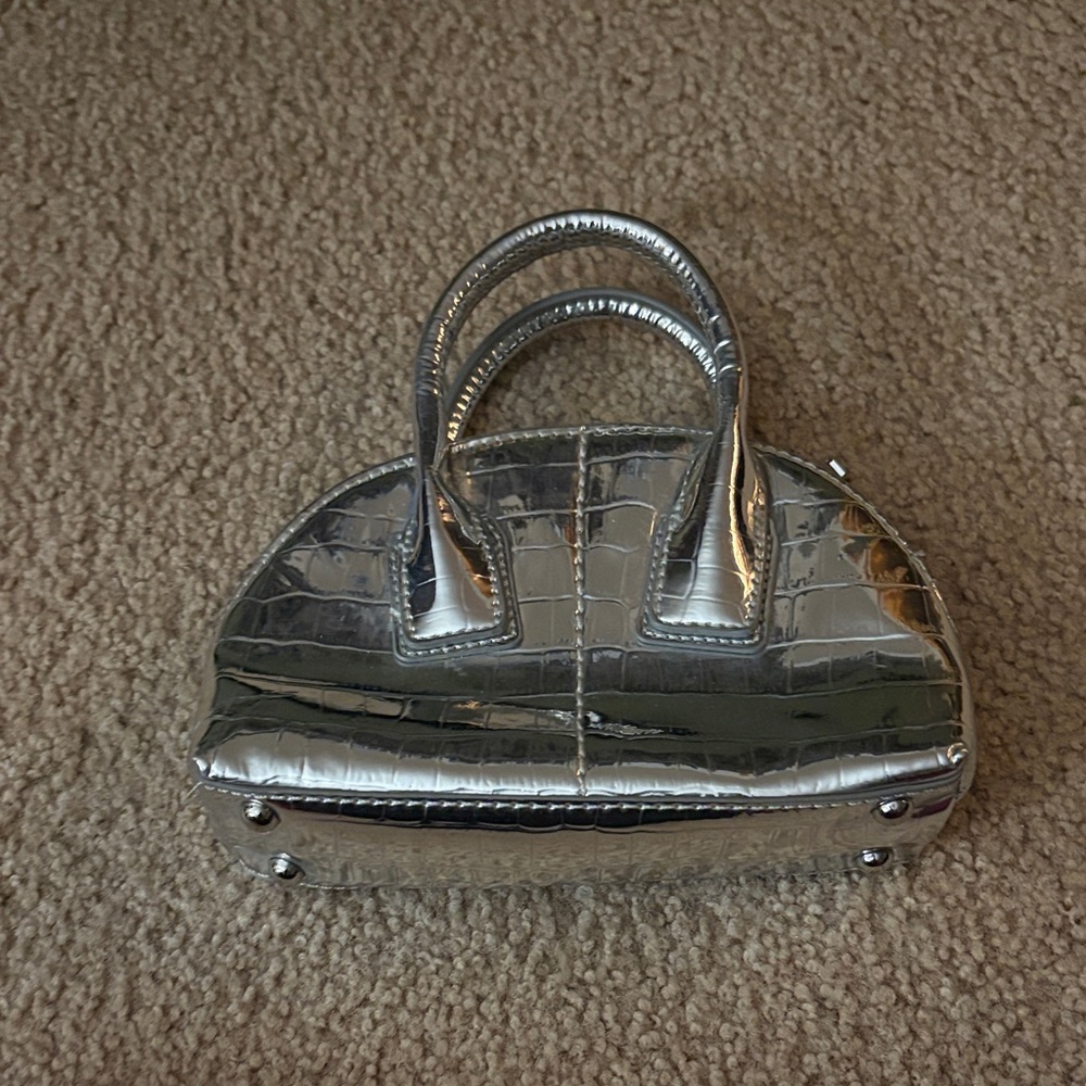 Zara Metallic Silver Mini Bag